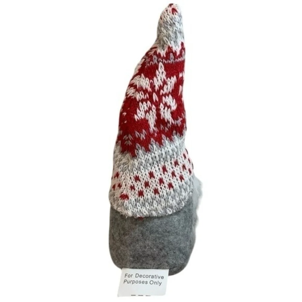 Santa Gnome Red Knit Snowflake Hat Christmas Decoration 7